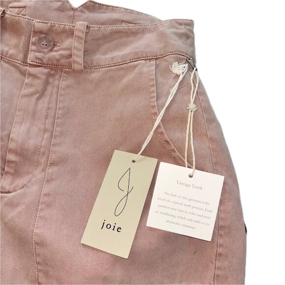 Joie Hi-Rise Wide Leg Cargo Pocket Trousers Pant Wm Sz 2 Sienna Putty Color NWT - Picture 5 of 8
